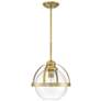 5_Pendleton 14" Wide Warm Brass Clear Glass Pendant Light more views