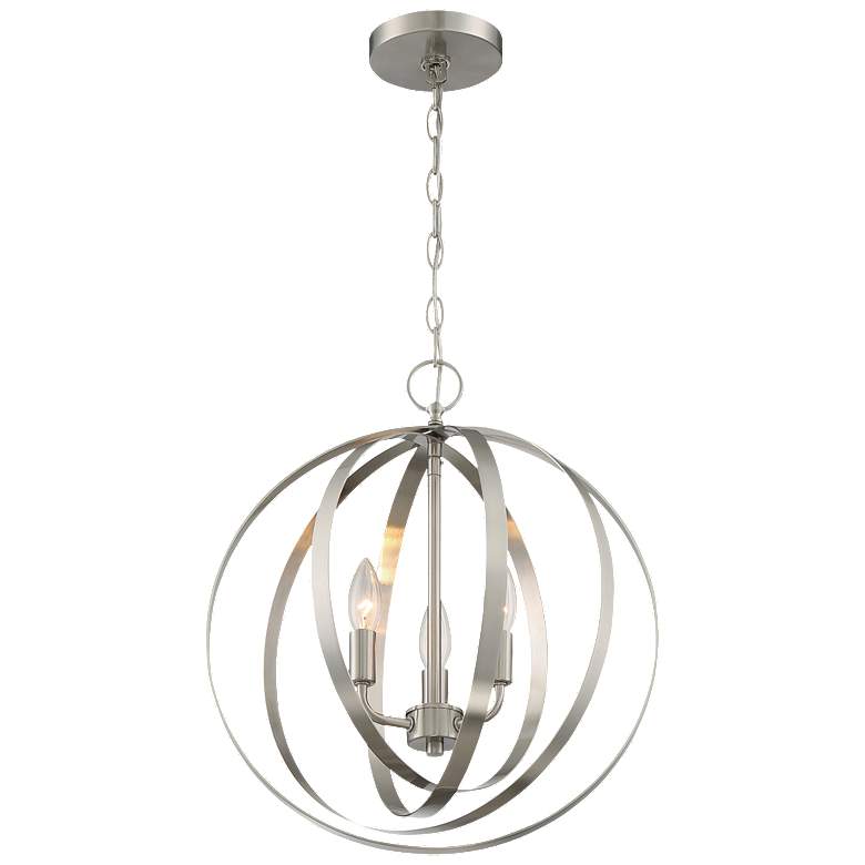 Image 1 Pendleton; 3 Light; Pendant Fixture; Brushed Nickel Finish