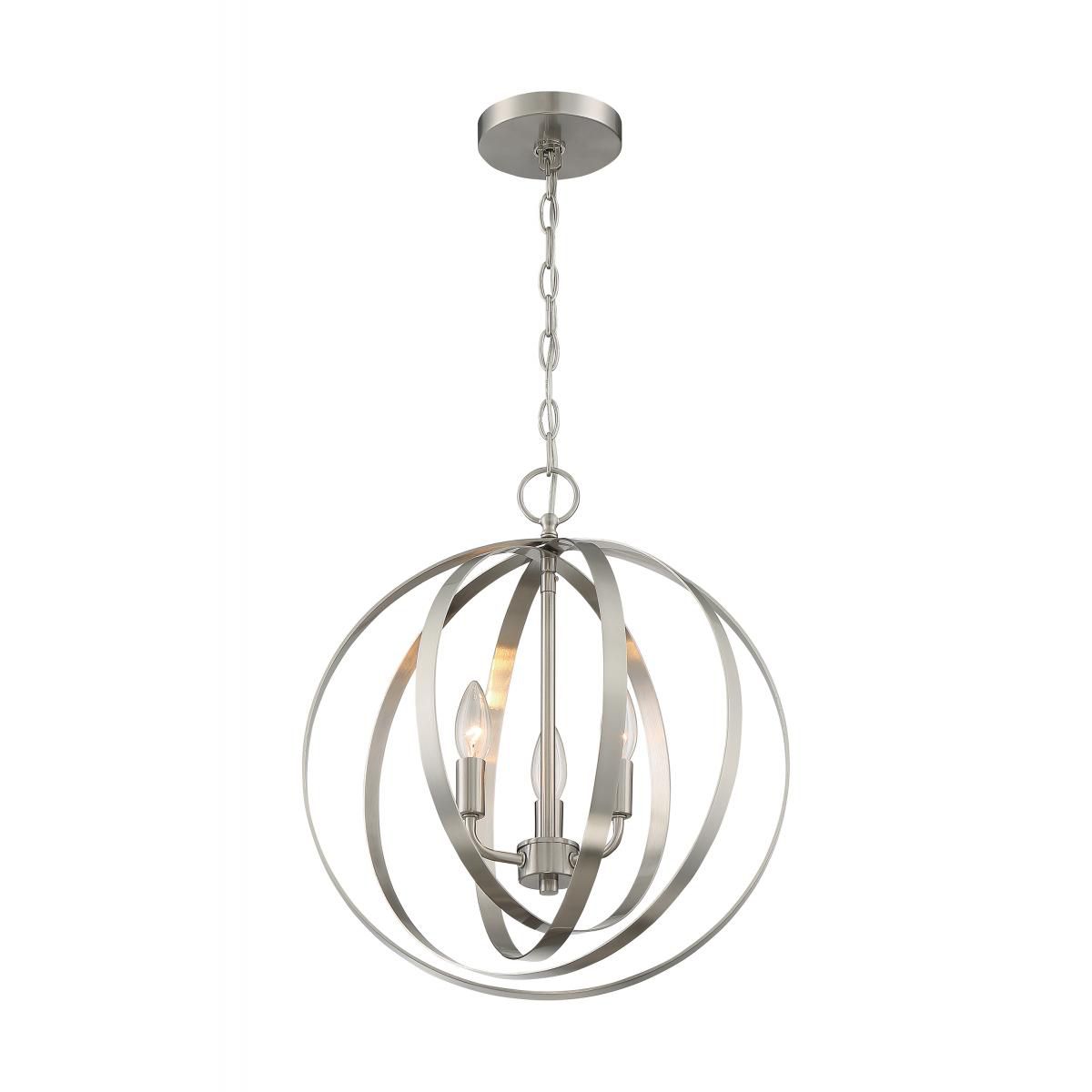 Image 2 Pendleton; 3 Light; Pendant Fixture; Brushed Nickel Finish more views
