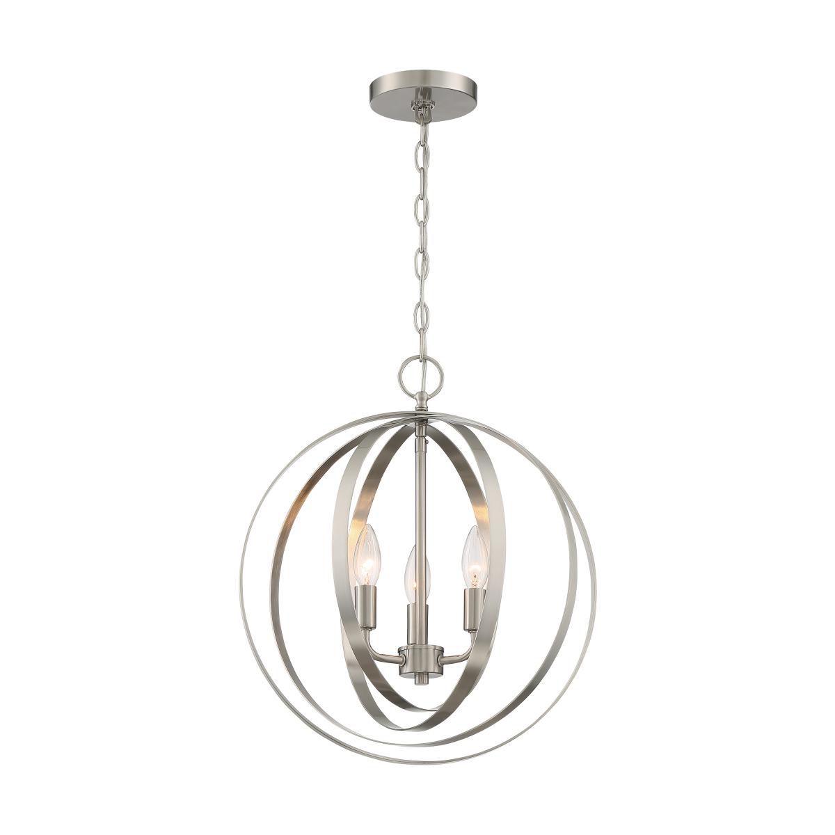 Image 4 Pendleton; 3 Light; Pendant Fixture; Brushed Nickel Finish more views