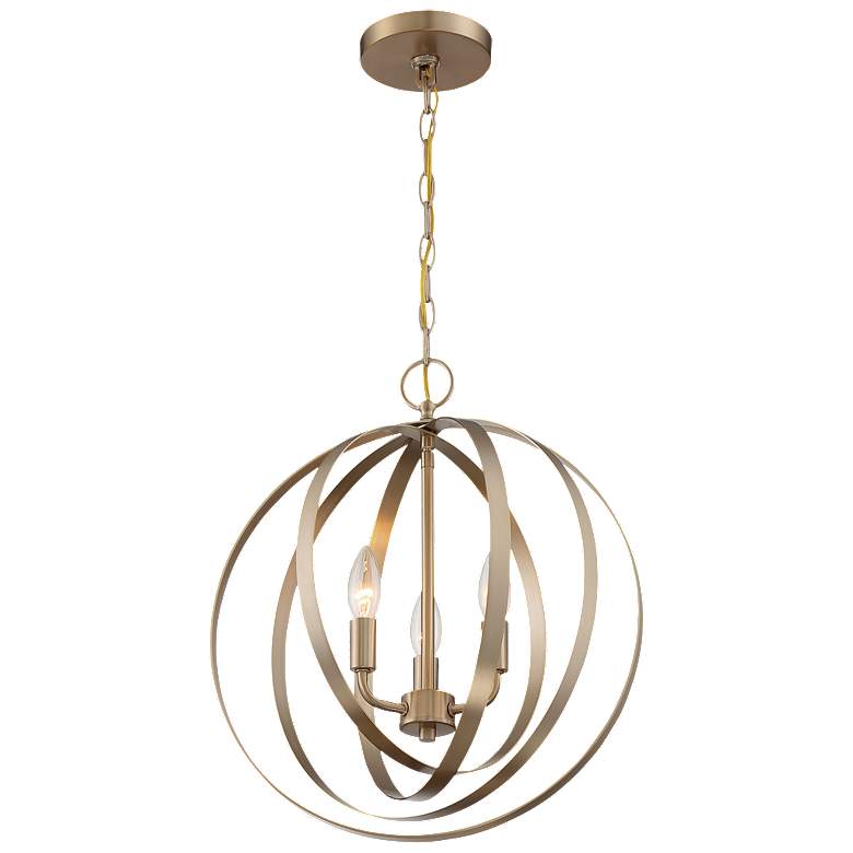 Image 1 Pendleton; 3 Light; Pendant Fixture; Burnished Brass Finish