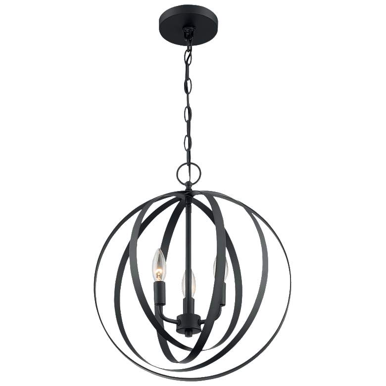 Image 1 Pendleton; 3 Light; Pendant Fixture; Matte Black Finish