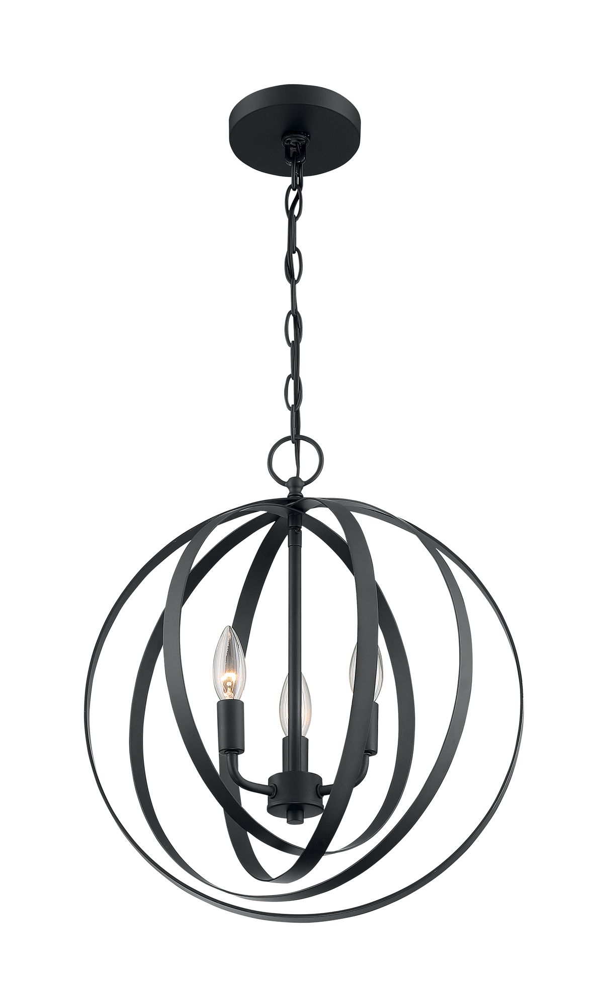 Image 2 Pendleton; 3 Light; Pendant Fixture; Matte Black Finish more views