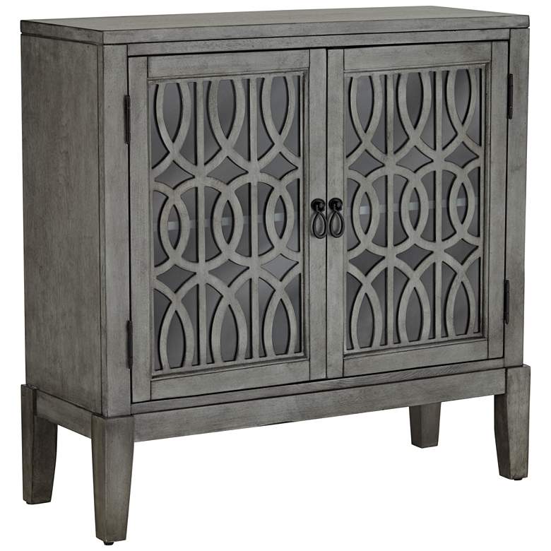 Image 2 Pendleton 36" Wide Gray Wood 2-Shelf Decorative Cabinet