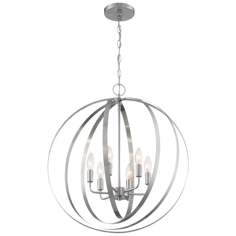 Image 1 Pendleton; 6 Light; Pendant Fixture; Brushed Nickel Finish