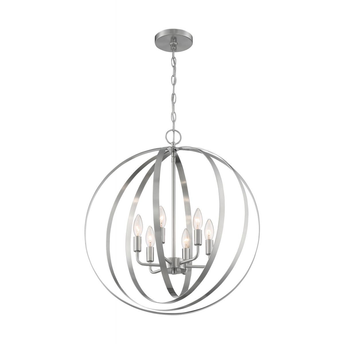 Image 2 Pendleton; 6 Light; Pendant Fixture; Brushed Nickel Finish more views