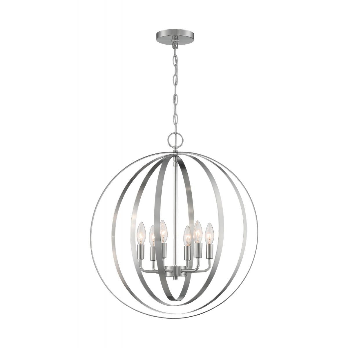 Image 3 Pendleton; 6 Light; Pendant Fixture; Brushed Nickel Finish more views