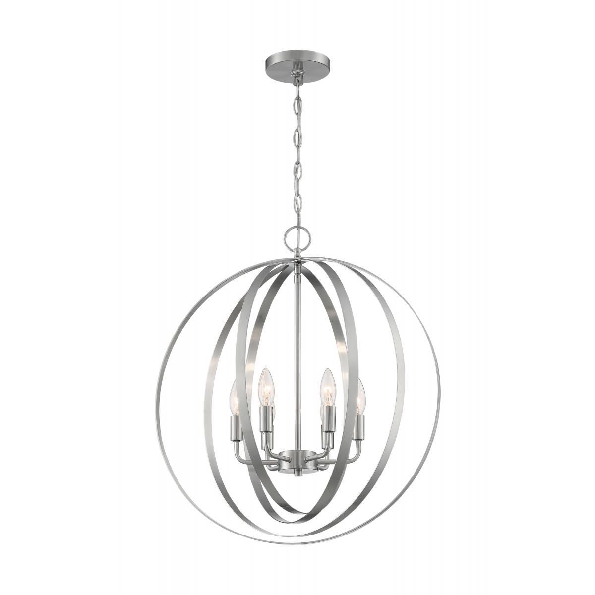 Image 4 Pendleton; 6 Light; Pendant Fixture; Brushed Nickel Finish more views