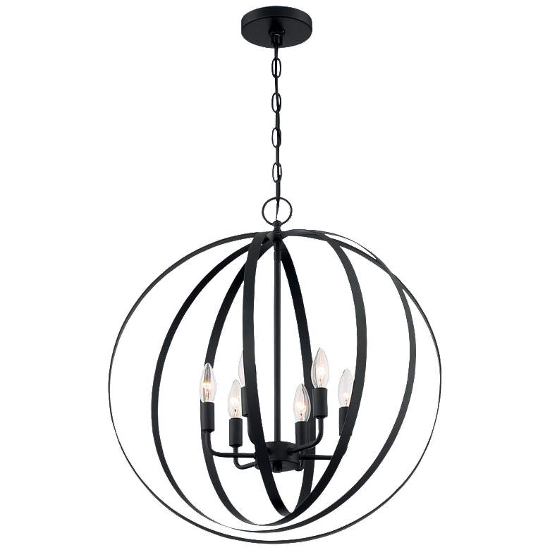 Image 1 Pendleton; 6 Light; Pendant Fixture; Matte Black Finish