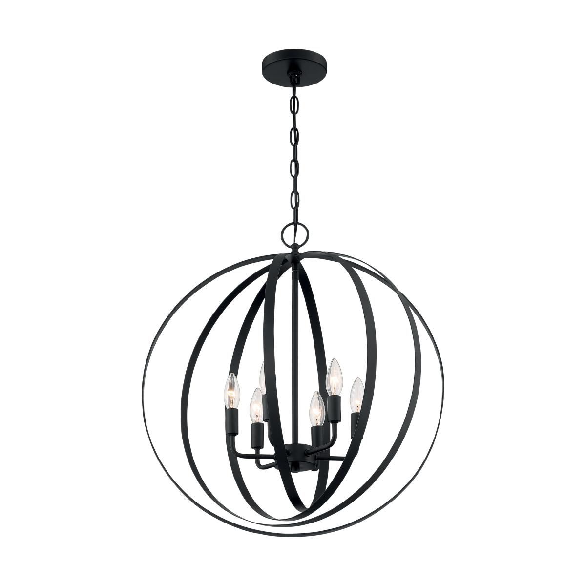 Image 2 Pendleton; 6 Light; Pendant Fixture; Matte Black Finish more views