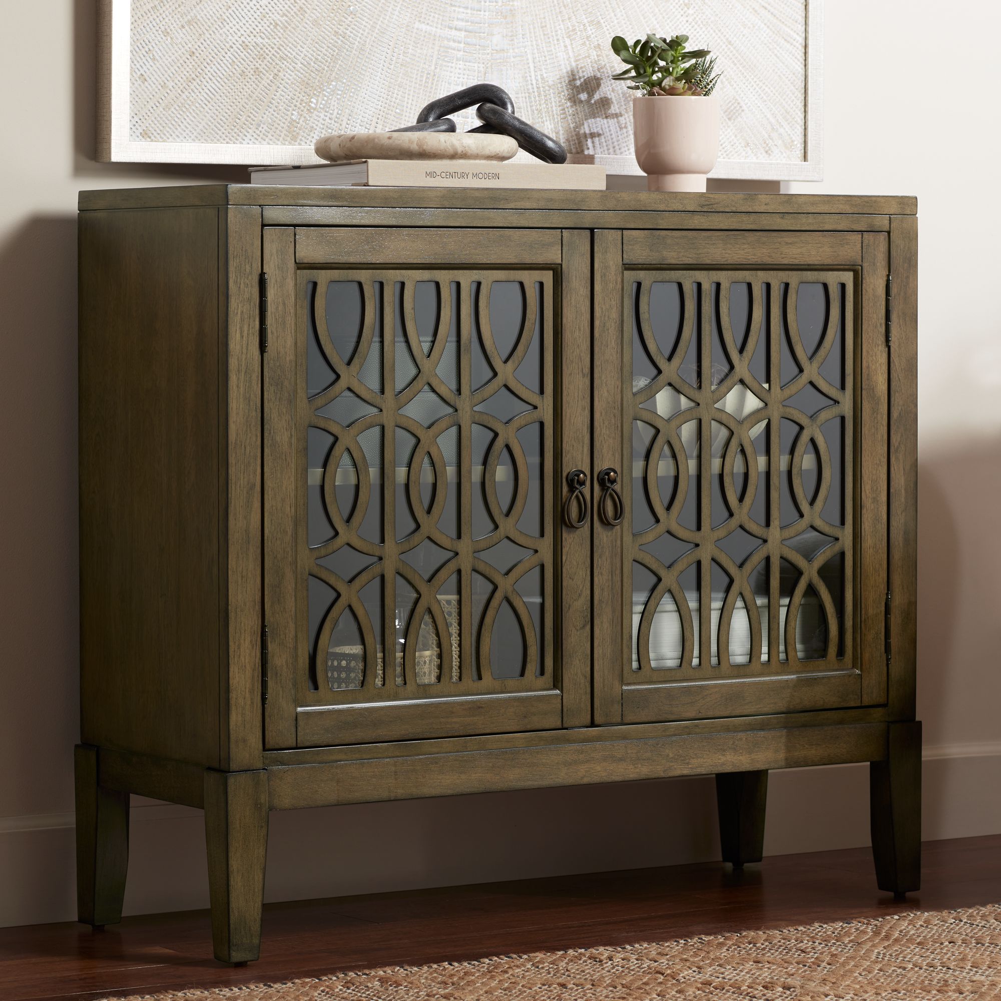 Glass door 2024 accent cabinet