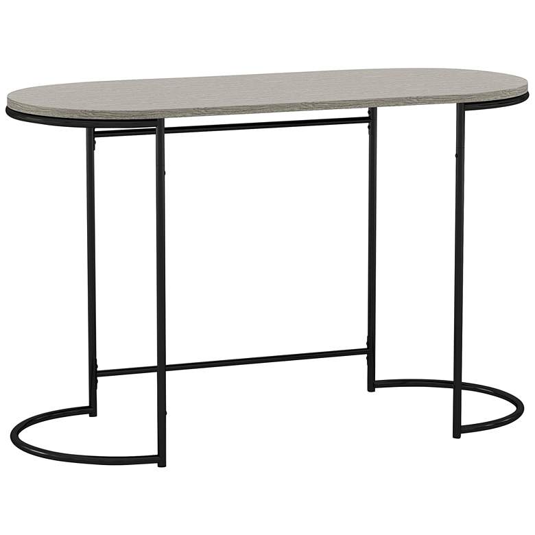 Image 2 Pendrie 47 1/4 inch Wide Black and Gray Oval Writing Desk