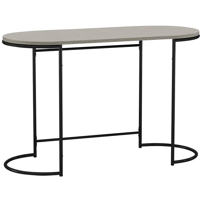 Image 2 Pendrie 47 1/4" Wide Black and Gray Oval Writing Desk