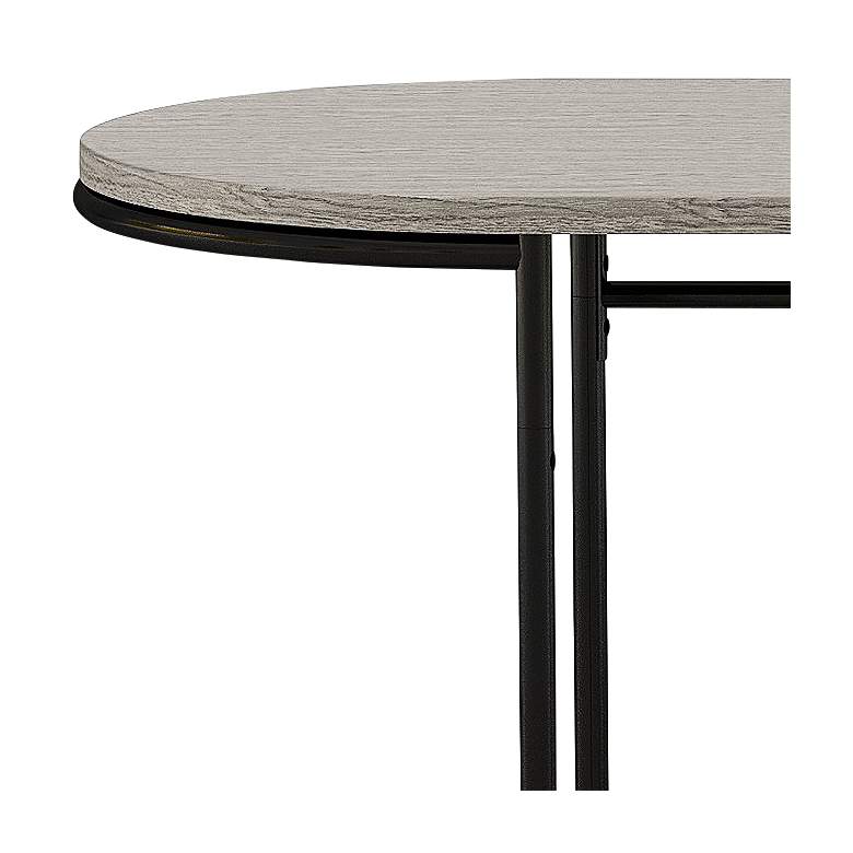 Image 3 Pendrie 47 1/4" Wide Black and Gray Oval Writing Desk more views
