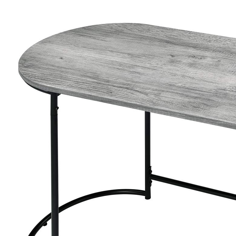 Image 5 Pendrie 47 1/4" Wide Black and Gray Oval Writing Desk more views