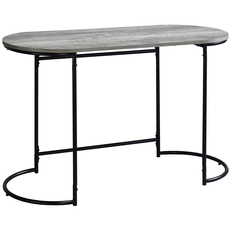 Image 6 Pendrie 47 1/4" Wide Black and Gray Oval Writing Desk more views