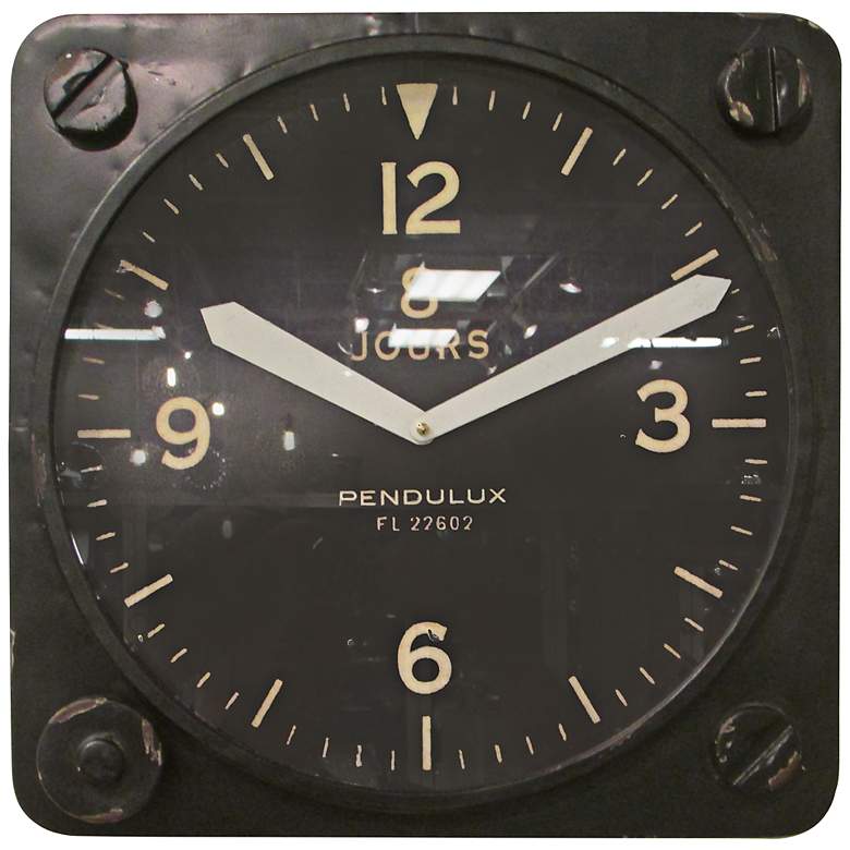 Image 1 Pendulux Aircraft Instrument 18 inch Square Metal Wall Clock