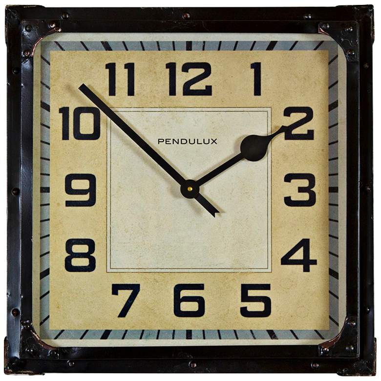 Image 1 Pendulux Gas Station 19 inch Square Black Wall Clock