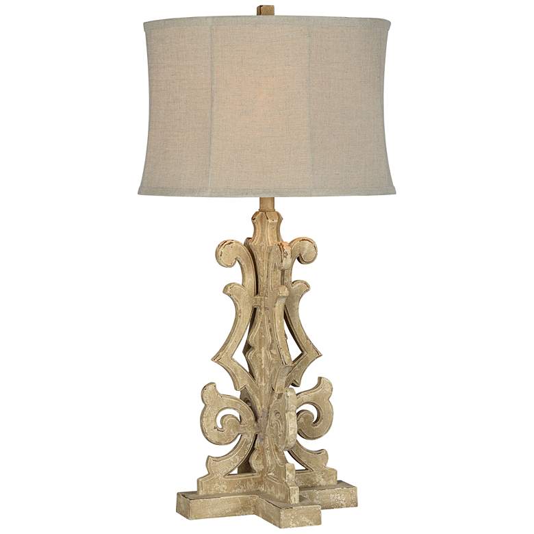 Image 1 Penelope Distressed Sand Finish Traditional Luxe Table Lamp