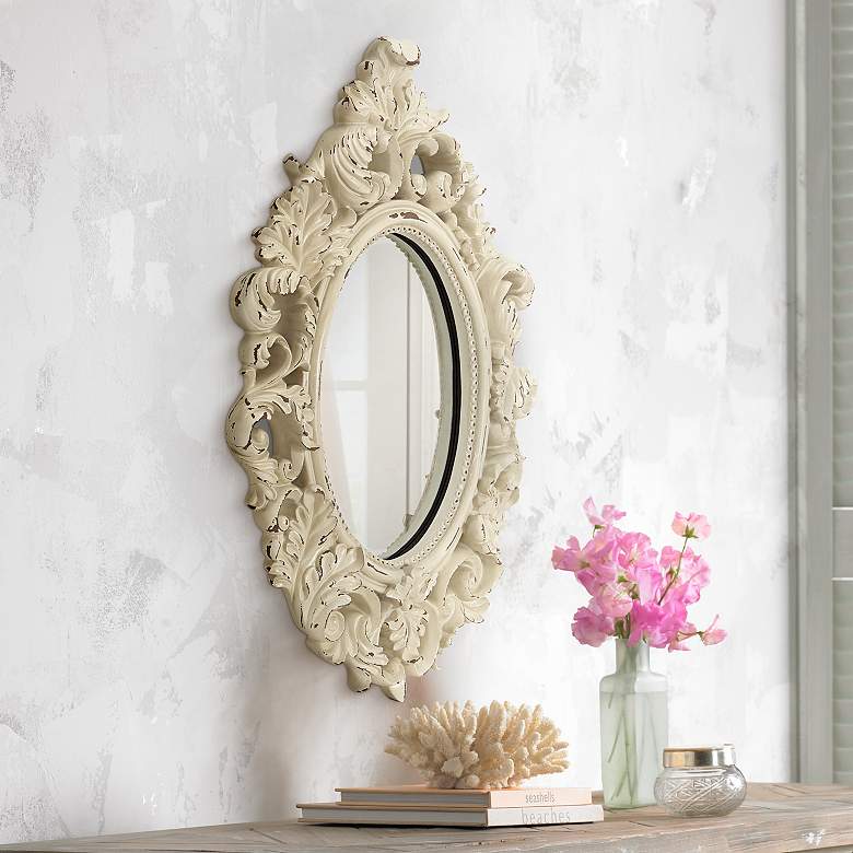 Image 1 Penelope Ivory Acanthus 21 3/4 inch x 30 3/4 inch Accent Mirror