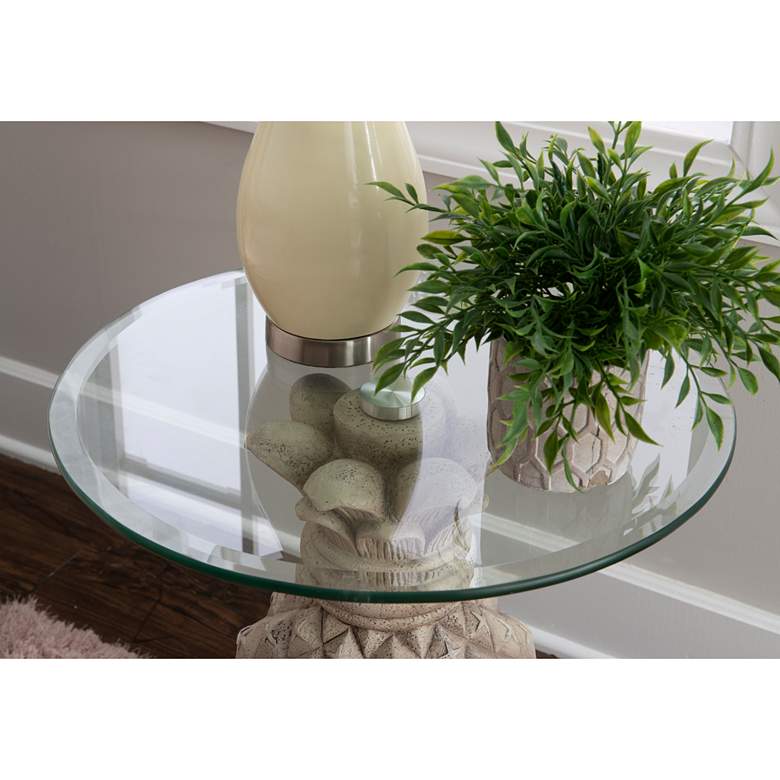 Image 4 Penelope the Pineapple 20" Wide Natural Stone Side Table more views