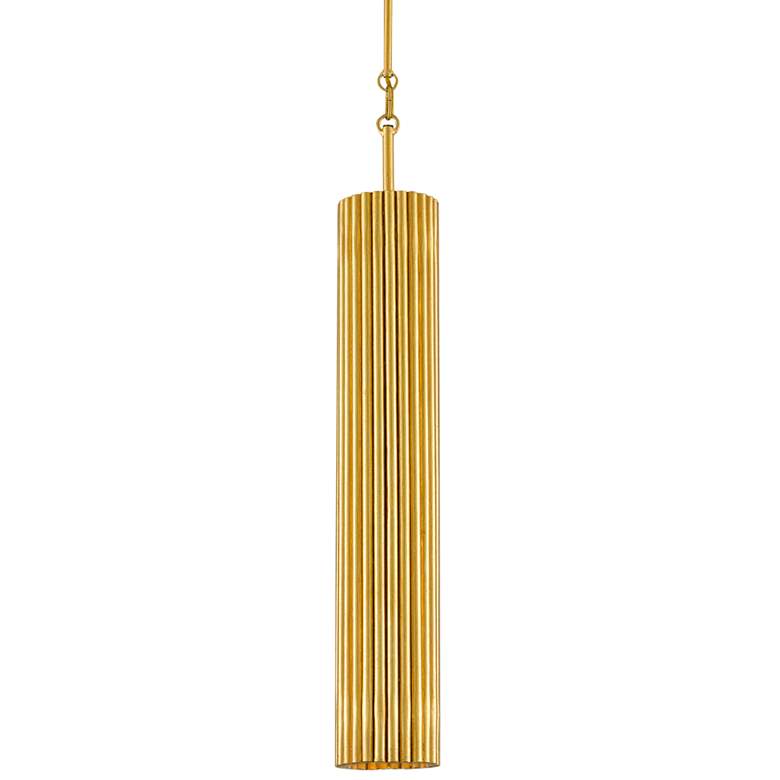 Image 1 Penfold 4 1/2 inch Wide Contemporary Gold Leaf Mini Pendant