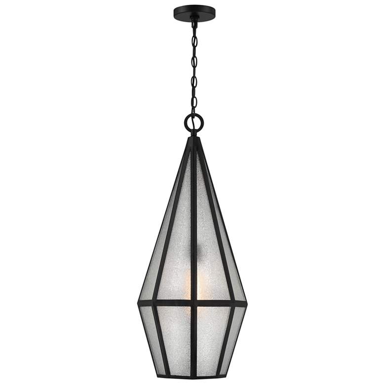 Image 1 Peninsula 1-Light Outdoor Hanging Lantern in Matte Black