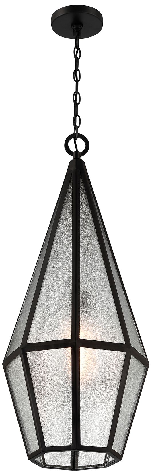Image 3 Peninsula 1-Light Outdoor Hanging Lantern in Matte Black more views
