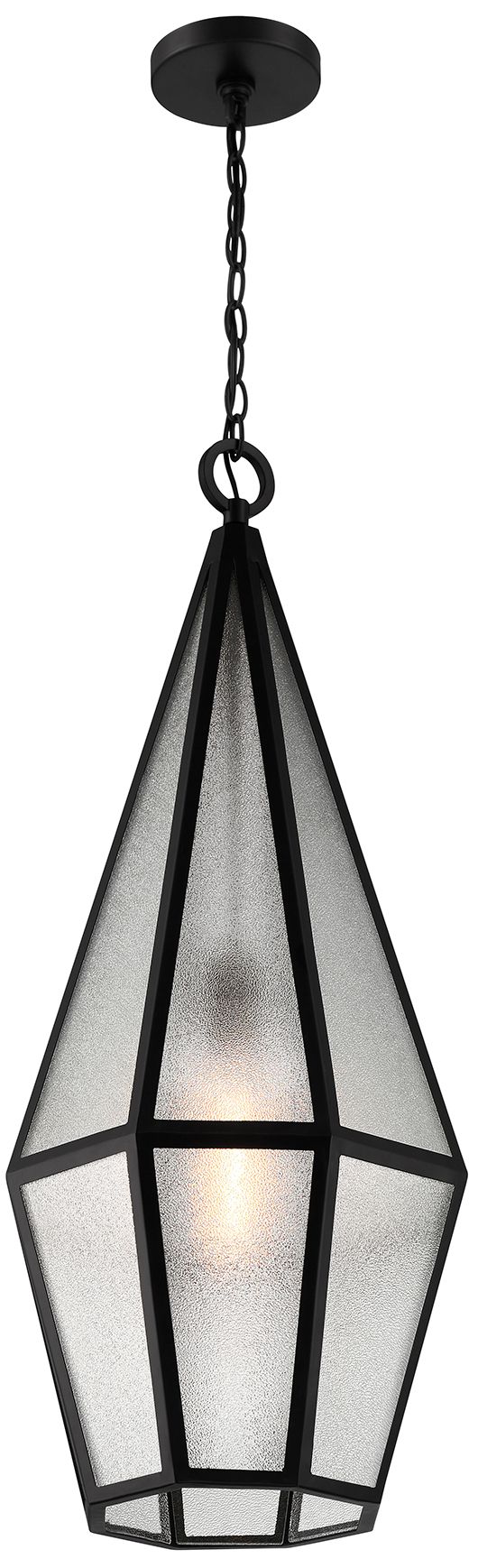 Image 4 Peninsula 1-Light Outdoor Hanging Lantern in Matte Black more views
