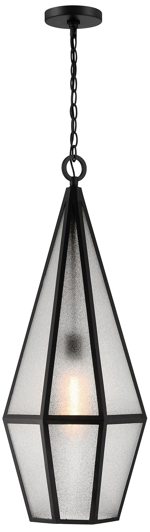 Image 5 Peninsula 1-Light Outdoor Hanging Lantern in Matte Black more views