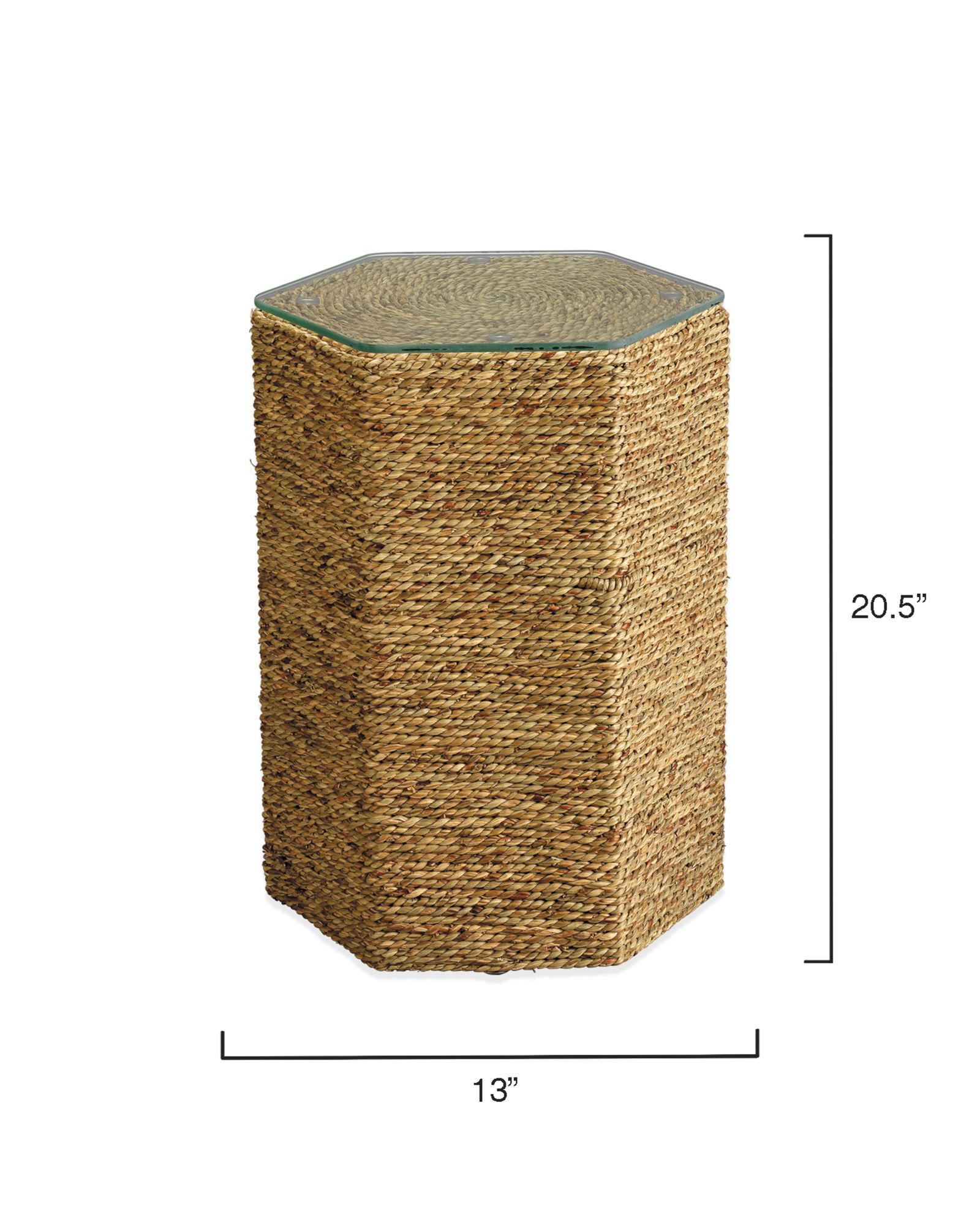 Image 4 Peninsula 14 1/2" Wide Organic Seagrass Hexagonal Side Table more views