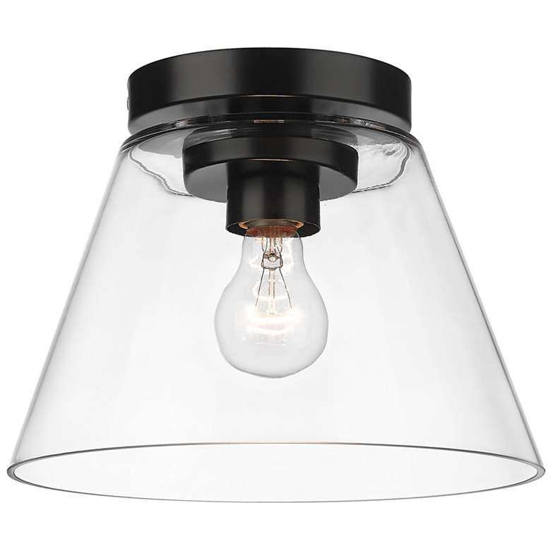 Image 1 Penn 11 inch Wide Matte Black 1-Light Flush Mount With Clear Glass
