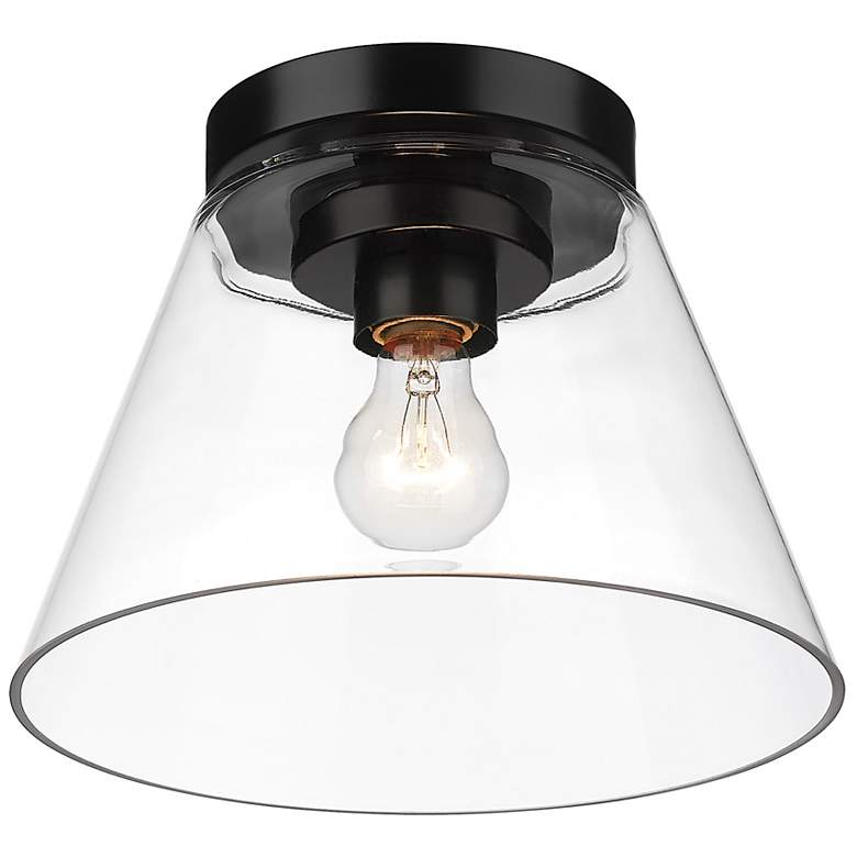 Image 3 Penn 11" Wide Matte Black 1-Light Flush Mount With Clear Glass more views