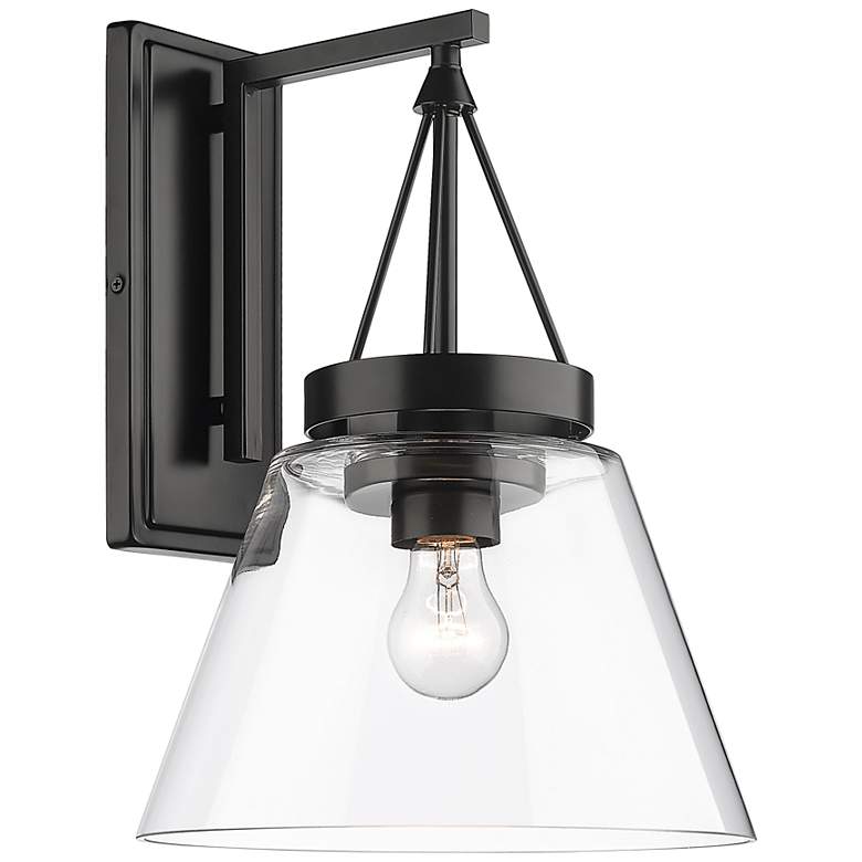 Image 2 Penn 11" Wide Matte Black 1-Light Wall Sconce with Clear Glass