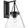 Penn 11" Wide Matte Black 1-Light Wall Sconce with Clear Glass