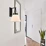 Penn 15 1/2" High Matte Black Wall Sconce