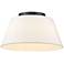 Penn 16" Wide Matte Black White 3-Light Ceiling Light