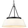 2_Penn 26" Wide Matte Black 6-Light Chandelier w/ White Shade