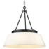 Penn 26" Wide Matte Black 6-Light Chandelier w/ White Shade