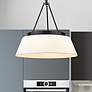 1_Penn 26" Wide Matte Black 6-Light Chandelier w/ White Shade