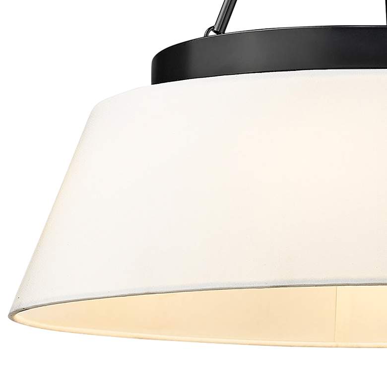 Image 3 Penn 26" Wide Matte Black 6-Light Chandelier w/ White Shade more views