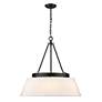 3_Penn 26" Wide Matte Black 6-Light Chandelier w/ White Shade more views