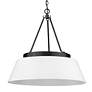 4_Penn 26" Wide Matte Black 6-Light Chandelier w/ White Shade more views