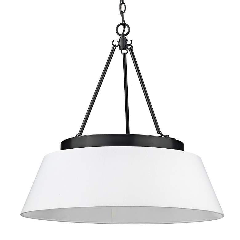 Image 5 Penn 26" Wide Matte Black 6-Light Chandelier w/ White Shade more views