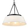 5_Penn 26" Wide Matte Black 6-Light Chandelier w/ White Shade more views