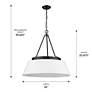 Penn 26" Wide Matte Black 6-Light Chandelier w/ White Shade