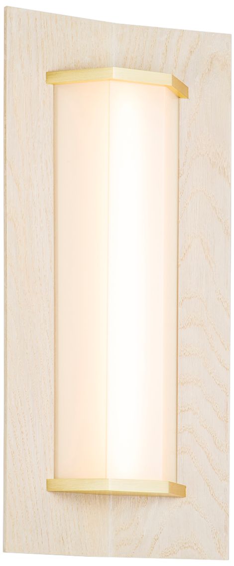 Penna 16 16 1/2" High White Washed Oak 2700K LED Wall Sconce Made to Order
