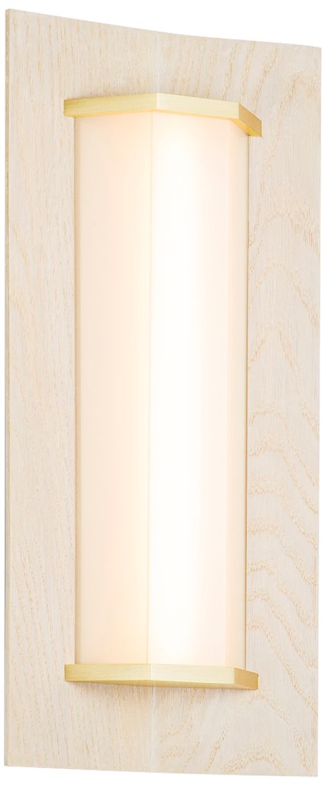 Penna 16 16 1/2" High White Washed Oak 3500K LED Wall Sconce Made to Order