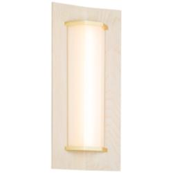 Penna 16 16 1/2&quot; High White Washed Oak 3500K LED Wall Sconce
