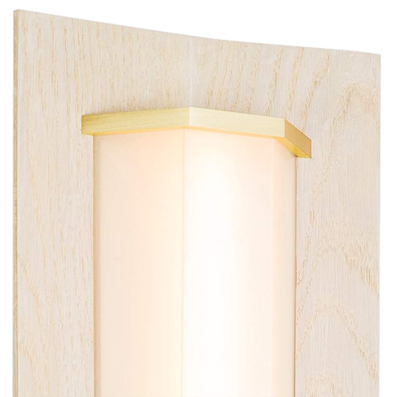 Penna 16 16 1/2&quot; High White Washed Oak 3500K LED Wall Sconce more views
